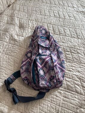 Kavu Purple Teal Aztec Sling Backpack